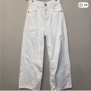 Zara White Wide-Leg Jeans